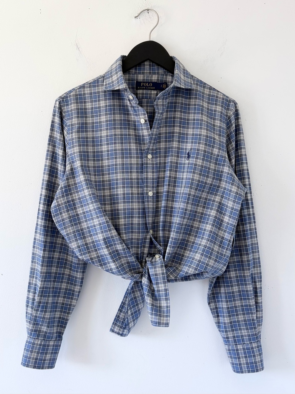 Polo Ralph Lauren 100% Cotton Blue Plaid Button-Up Shirt